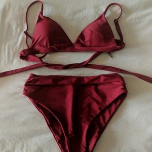 Zaful red high waist bikini 🌹 size S